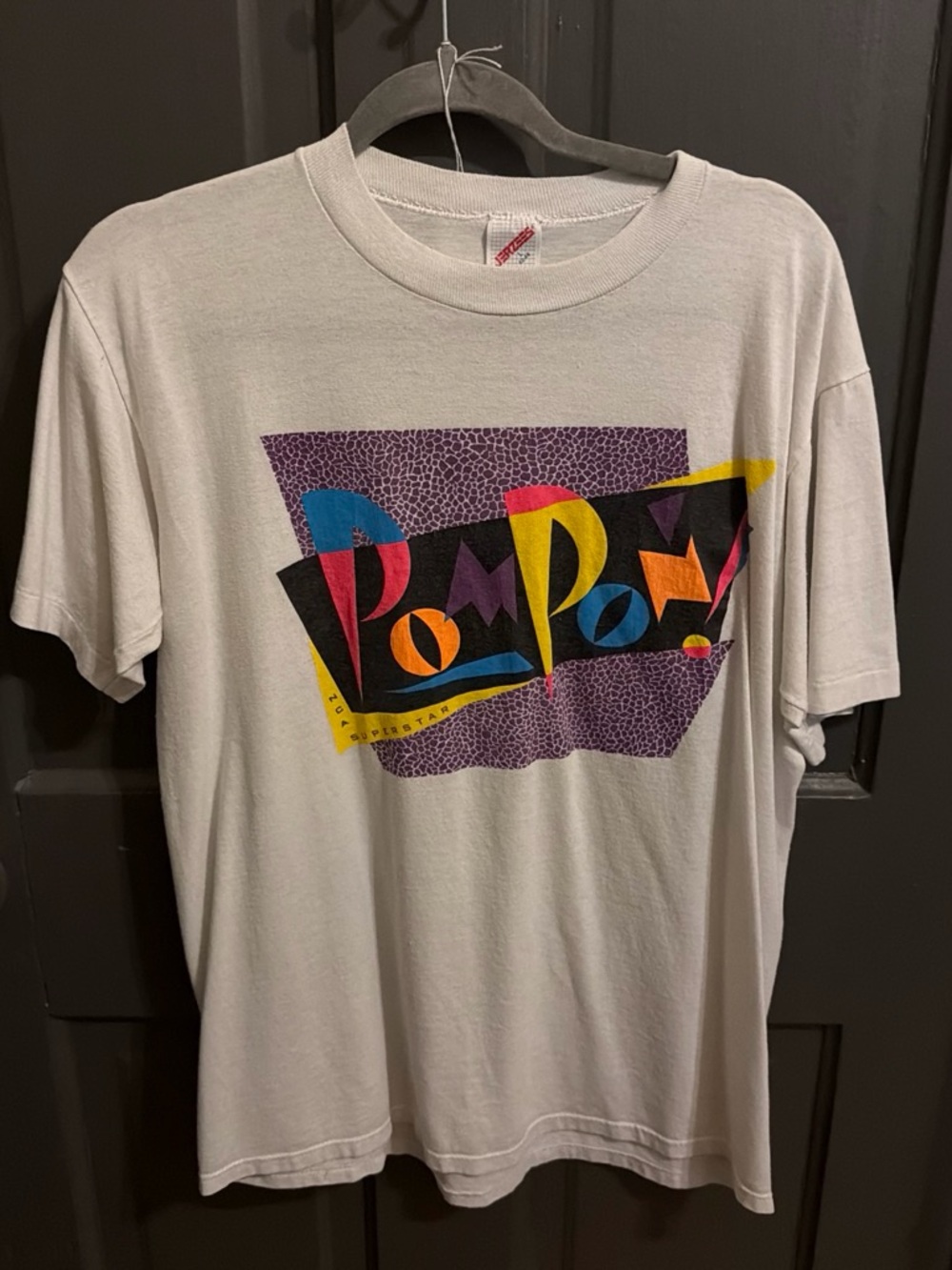 White Graphic Men’s T-Shirt with Multicolor Pompei Print